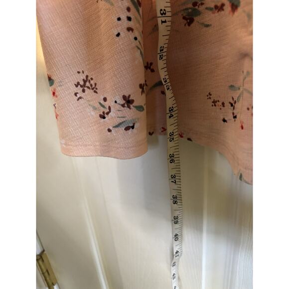 Floral Dress Ruching Tie Front Springtime V Neck Medium Coquette Romantic - Picture 6 of 6